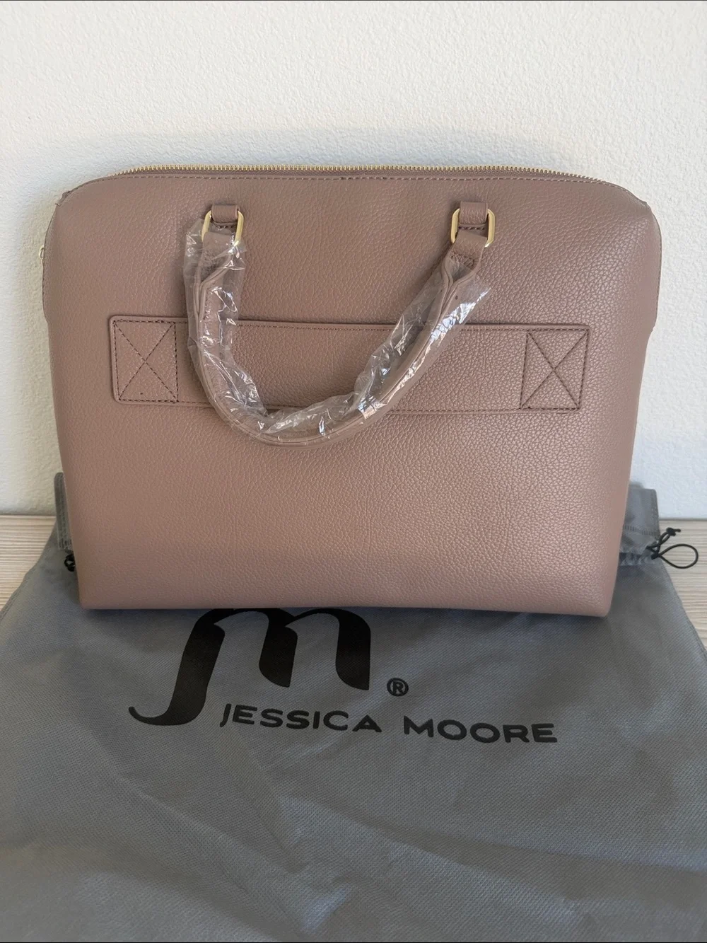 Jessica Moore JM Pebbled Leather Tote in Dusty Rose